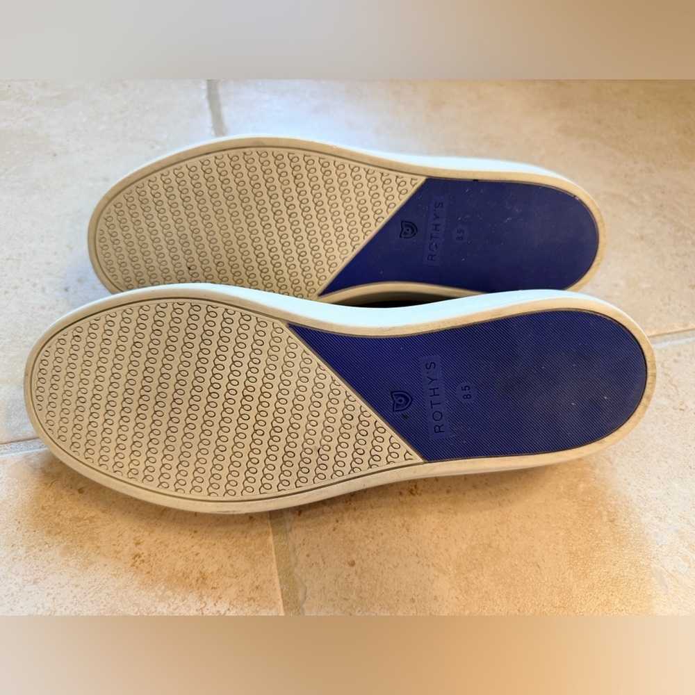 Rothy's The Original Slip On Sneaker in Golden Shimmer Rose Gold Black - Picture 3 of 3